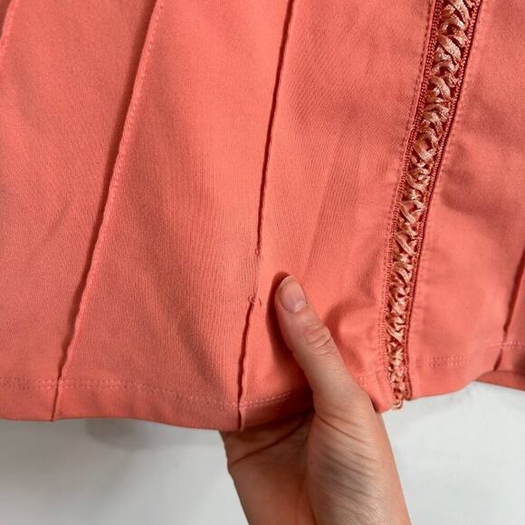 Vintage Y2K 2000s New York & Co Pink Lace Up Tie Stretch Knit Tank Top Small - Picture 7 of 7